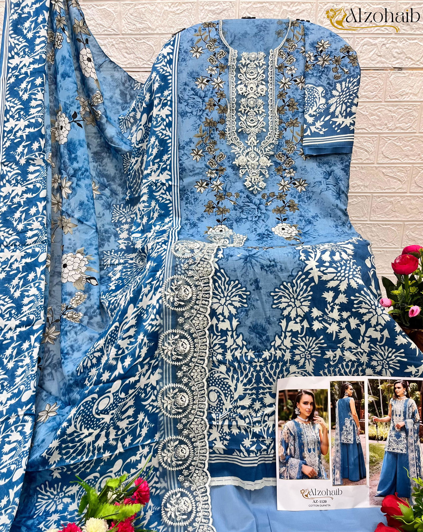 Alzohaib Az 1116 To 1131 Cotton Printed Pakistani Suits Wholesalers In Delhi